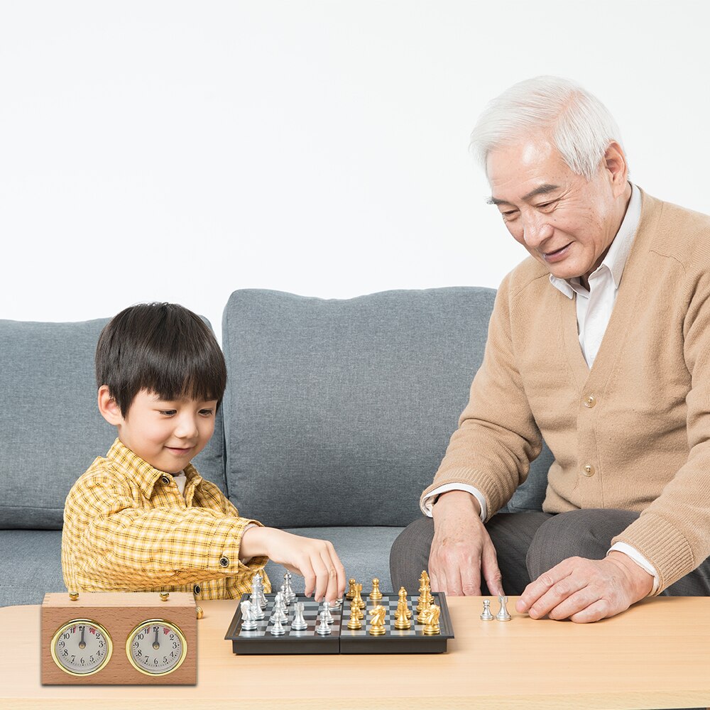 Holz Tragbare Mechanische Schach Uhr Spiel Countdown Spiele zählen hoch Nieder Timer Bord Hohe Präzision Schach Spiele Uhr Uhren