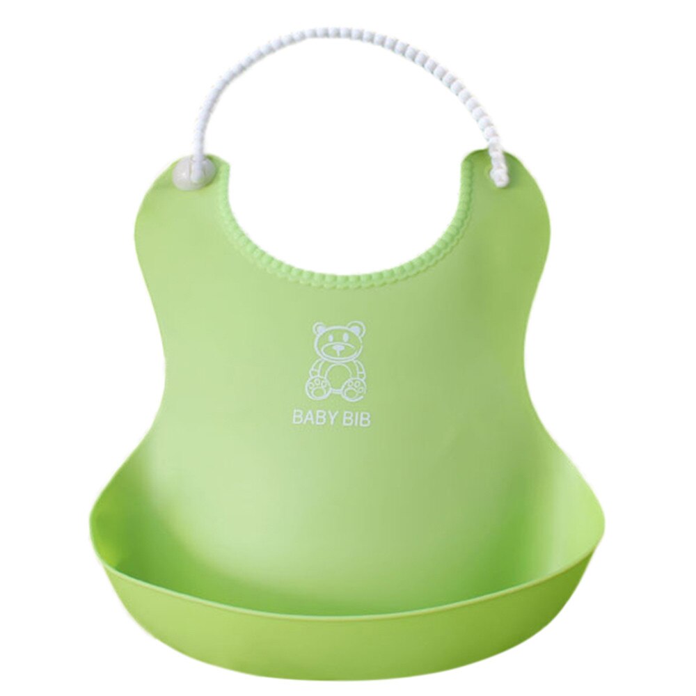 Baby Bibs For boys girls Polyester Silicone Waterproof Feeding Saliva Towel Detachable Waterproof Aprons Accessories: green