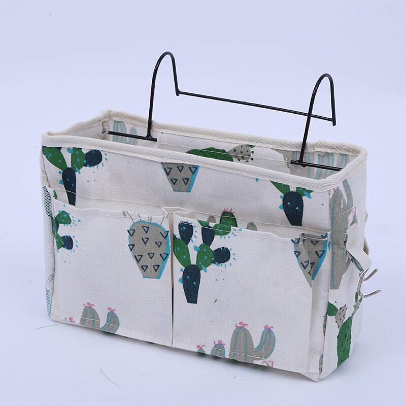 Canvas Nachtkastje Organizer Opknoping Boek Tas Met Haak Organisator Diversen Voor Thuis Keuken Slaapkamer Thuis Organisator: 4