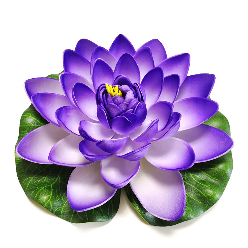 Artificial Floating Lotus Flowers Water Lily Leaf Pad Ornaments Pond Pool Aquarium Home Garden Wedding Party Decoration: Dark purple