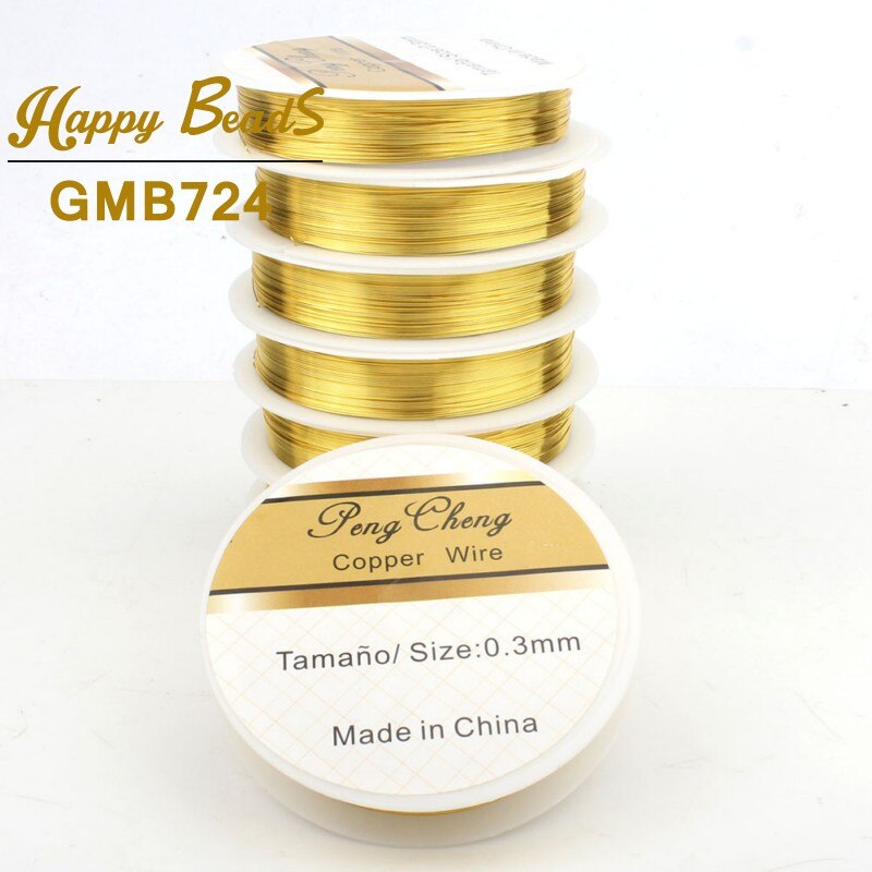EEN + + + Koperdraad 0.3/0.4/0.5/0.6mm 4/Kleur Bead Cord DIY voor Sieraden maken Armband langdurige vaste kleur Geen verkleuring: 0.3mm 15m / 18K Gold