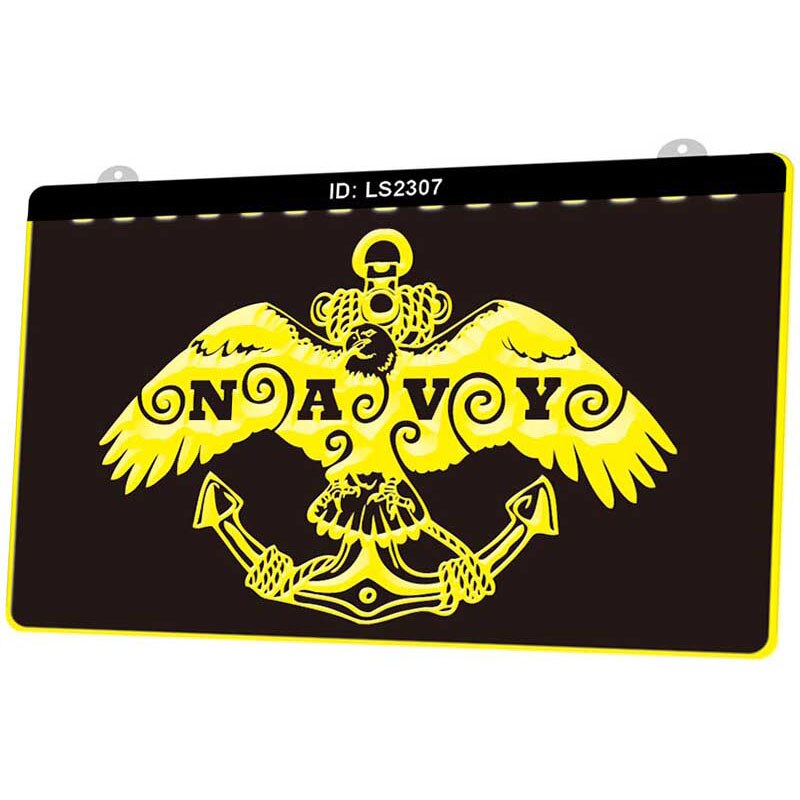 Ls2307 u. s. marineblauw 3d graveerbare led-lichtborden meerdere kleuren gratis verkoop