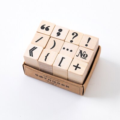 Arabische Cijfers Vintage Schrijfmachine Letters Van Alfabet Houten Stempel Set Hobby Diy Craft 9 Patronen Beschikbaar: 4  12pcs 1.5x1.5cm