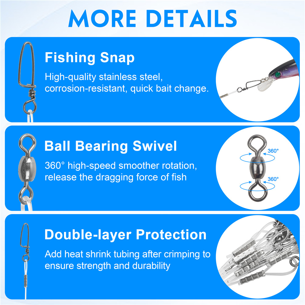 12 Uds. Líderes de alambre de pesca línea de fluorocarbono aparejo de pesca de carpa anzuelos de cebo Artificial conector líder de línea de pesca 20/30/40/50lb