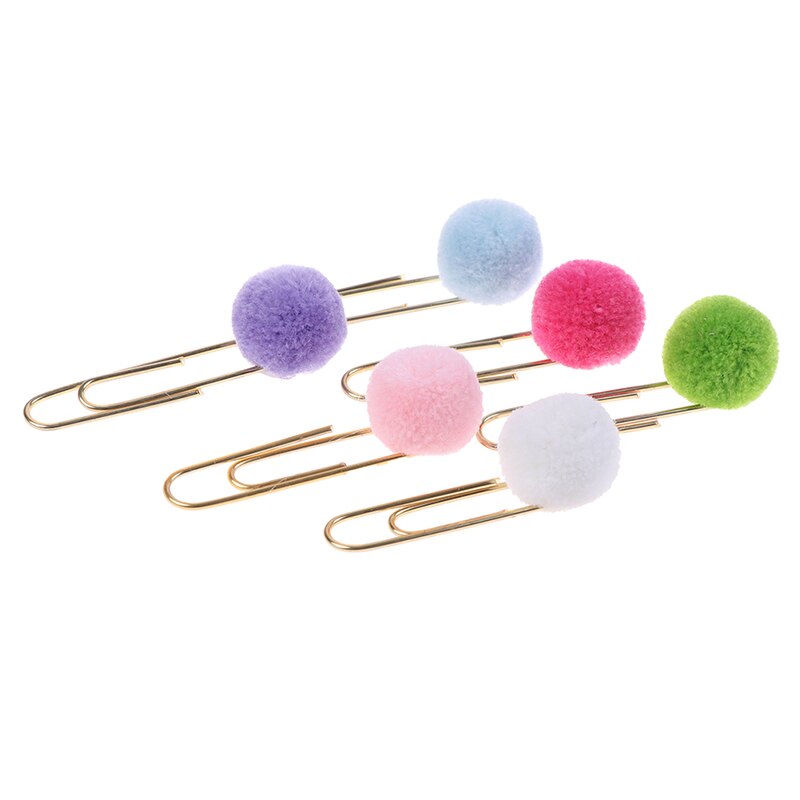 Trombone de modélisation en boule de cheveux rose or, 1 pièce, mignon, papeterie de bureau de style business pour femmes