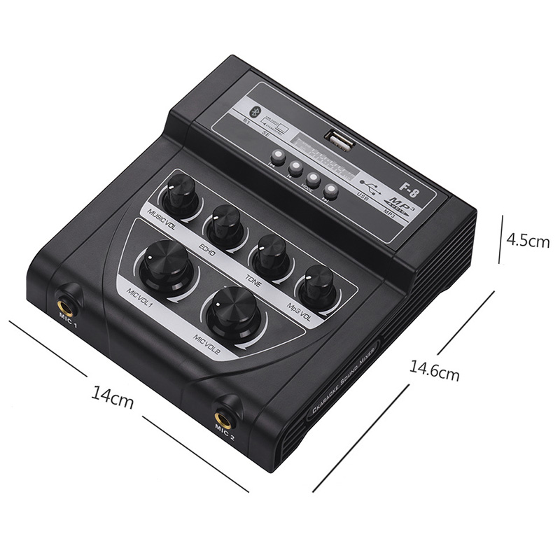 Husstand o mixer lyd mini karaoke mikrofon stereo ekko mixer støtte bt optagelse  mp3 us stik