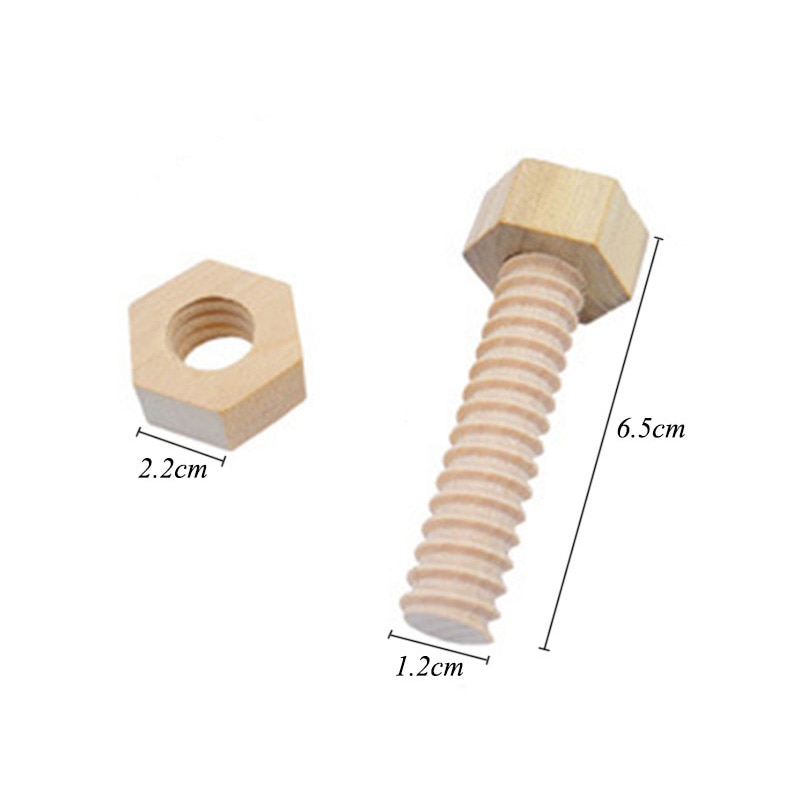 Educational Screw Nut Assembling Wooden Baby Toys Early Education Solid Wood Screw Nut Hands-On Teaching Aid Toys for Children