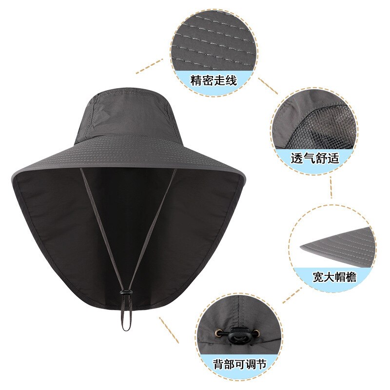 Chapeau de Protection contre les UV pour le cou, casquette de Protection solaire à large bord, pour voyage, Camping, randonnée, bateau