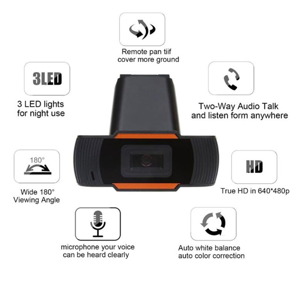 1080P USB2.0 Web Camera HD Camera Web Cam MIC Clip-on for Computer Laptop Web Camera 360 Degree Usb Biuro domowe