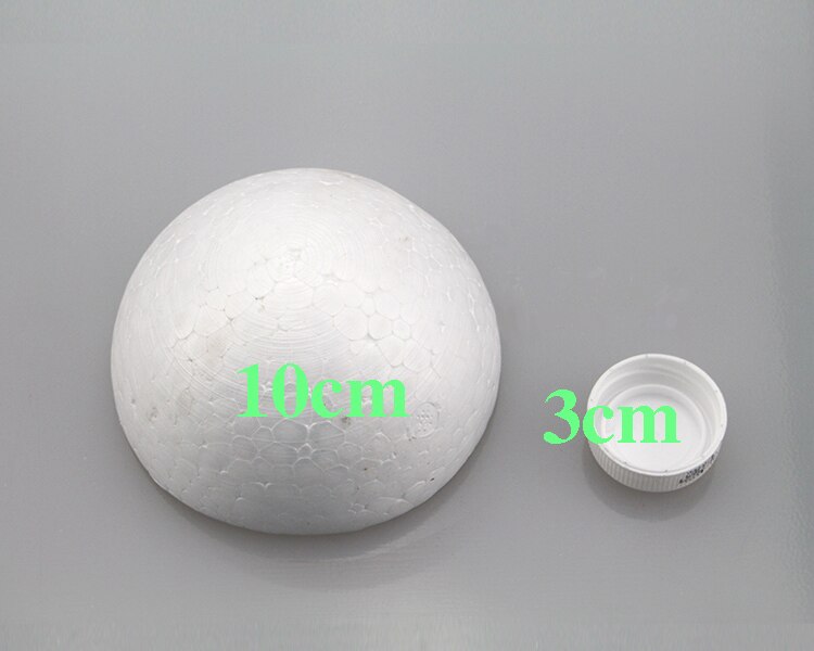 2-30cm de diamètre blanc demi rond solide polystyrène polystyrène polystyrène mousse boules pour enfants/enfants bricolage à la main/matériaux de décoration: 10cm 4pcs