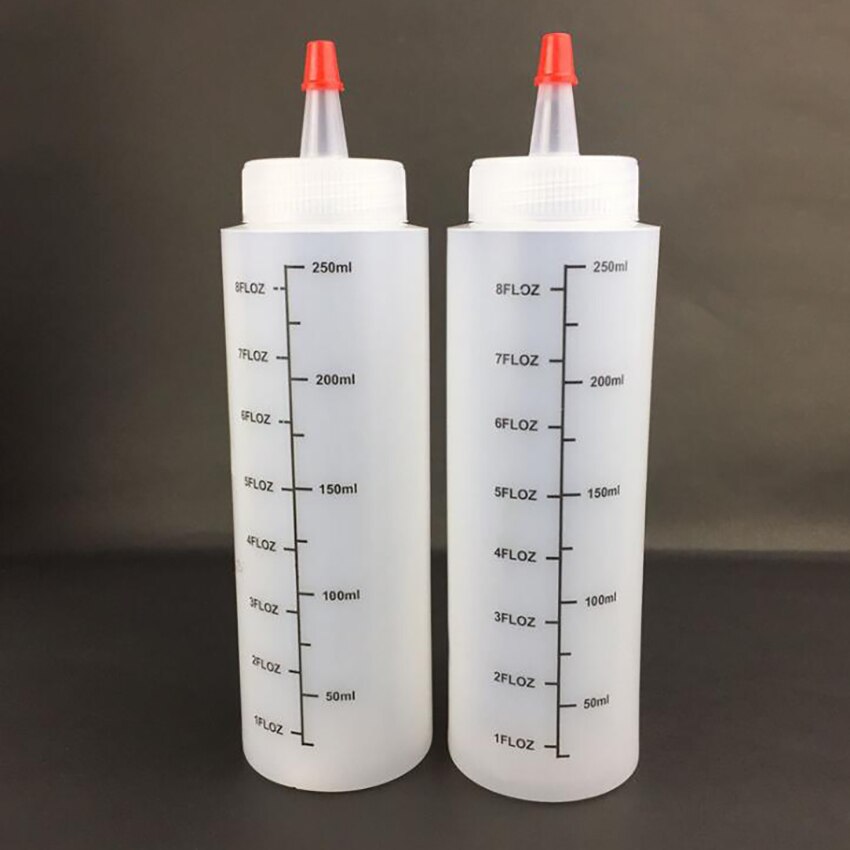 1pc 250ml plastik salat squeeze flaske hjem køkken gadget squeezes saucer olivenolie flasker med skala dressing salat værktøjer