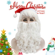 3PCS Christmas Xmas Santa Claus Hat Wig Beard Set for Women Girls Fancy Dress Cosplay Role Play Party Costume Accessories