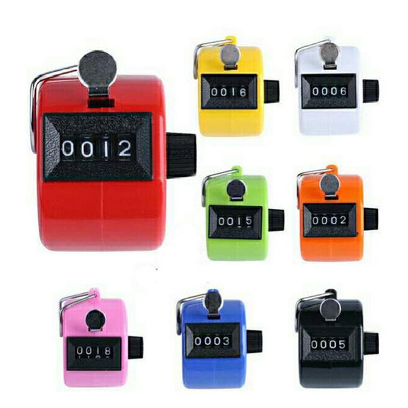 4 Counter Portable Electronic Digit Number Counters Plastic Shell Hand Display Manual Counting Tally Timer Soccer Golf Counter