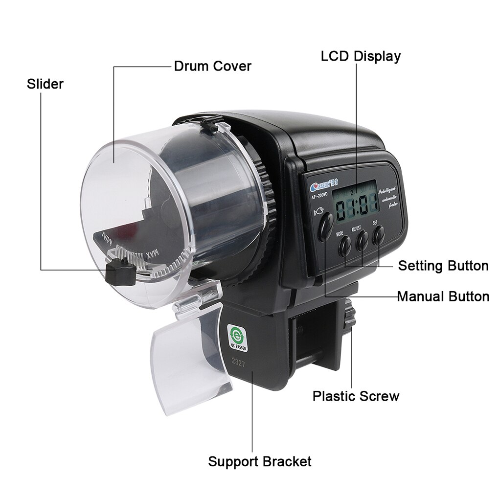 zeitgesteuert Automatische Fisch Zubringer Digital LCD Automatische Aquarium Panzer Auto Fischfutter Zubringer Timer Fisch Haustier Fütterung Spender