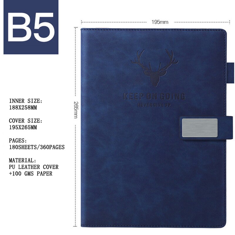 360 Pages Super Thick Wax Sense Leather B5 Journal Notebook Daily Business Office Work Notebooks Notepad Diary School Suppli: K