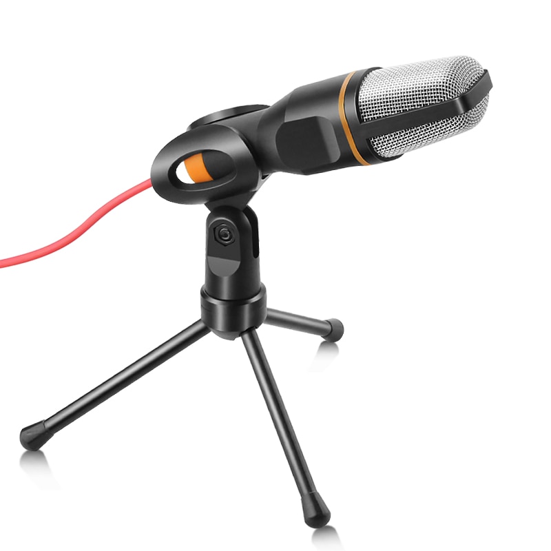 3.5mm Plug Condenser Microphone Home Stereo MIC With Desktop Tripod Anchor Live Microfone Singing Recording Mic for Podcast