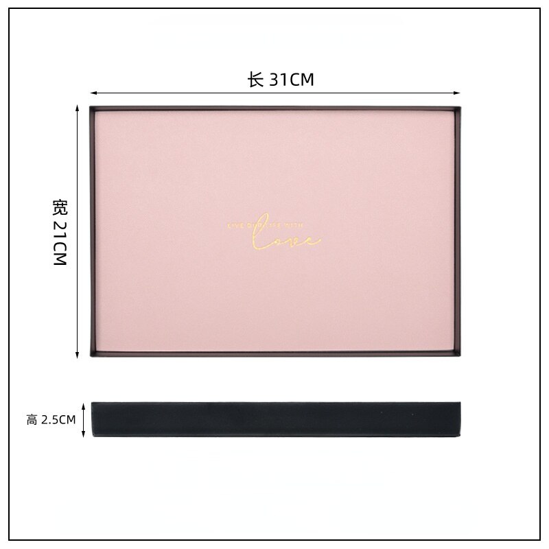 Morandi – plateau de rangement en métal et fer, bloc de cuir de couleur géométrique, conteneur de finition de stockage de produits cosmétiques divers nordiques: Rectangle L