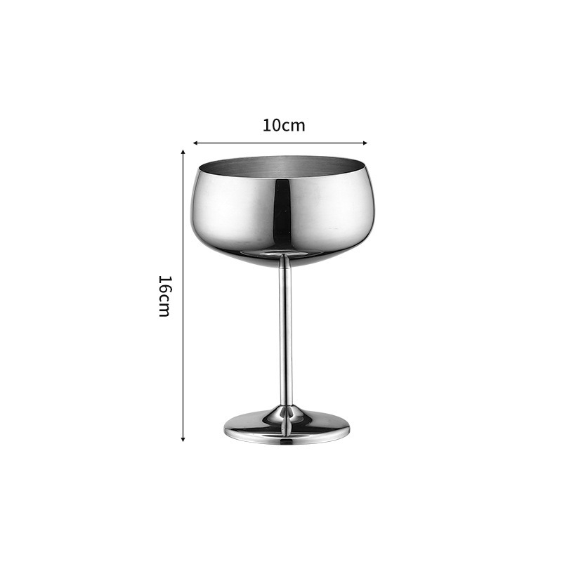 Copa de vino de acero inoxidable 304, copa de Martini, copa de cóctel de estilo Retro , Bar, restaurante, utensilios para beber en casa: Borgoña