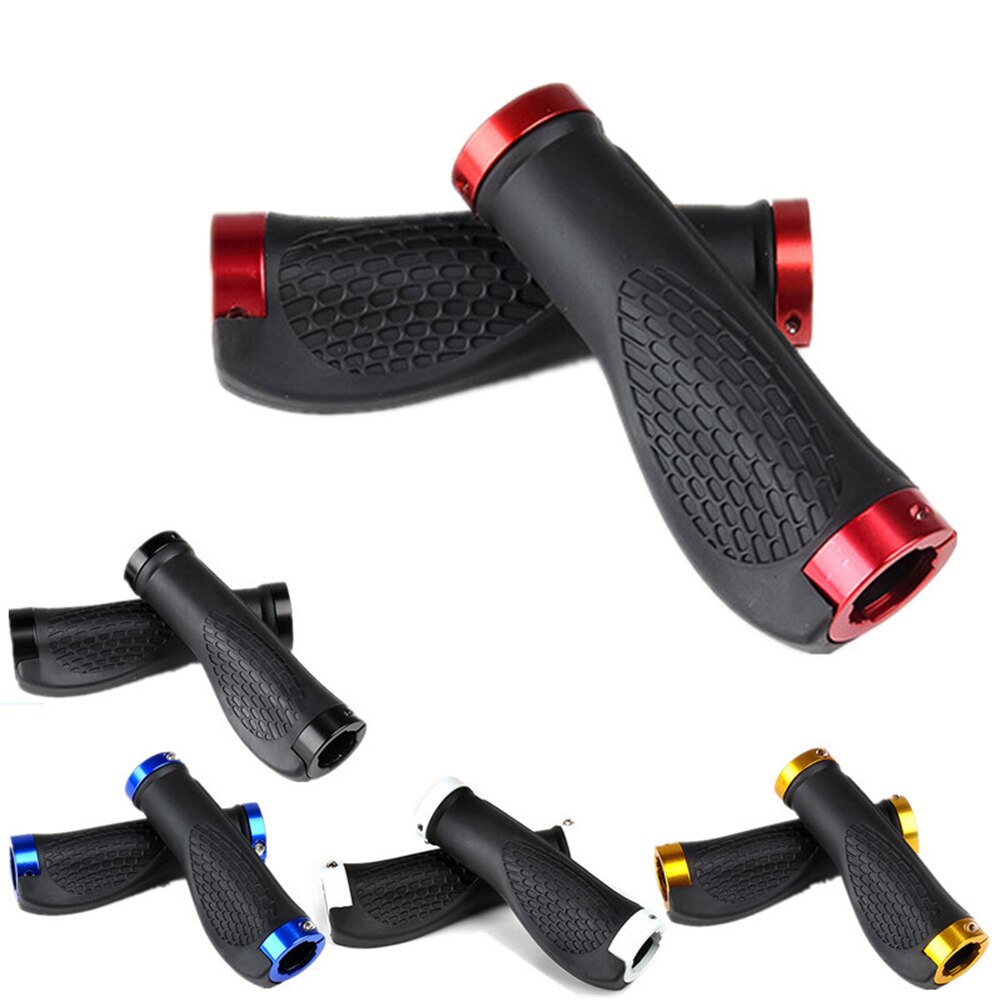 Bike Handlebar Grips Non-Slip Ergonomic Double Lock-on Bike Grips for MTB, BMX with Bar End Caps
