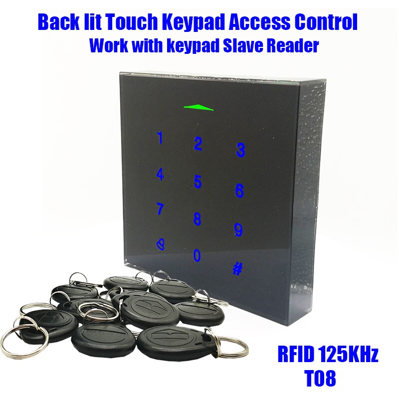 Touch toetsenbord Rfid 125 khz Toegangscontrole Systeem Wiegand 26 in/output Backlit Toetsenbord Deurslot Controller