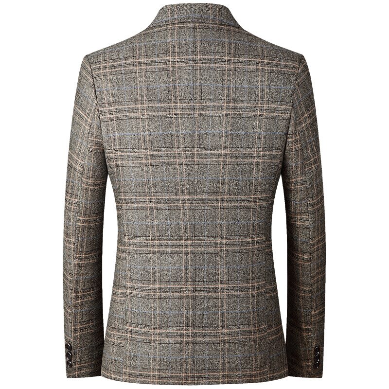 Veste de costume pour homme, Blazer fin, style anglais, à carreaux, style Business décontracté, pour mariage, BSX103