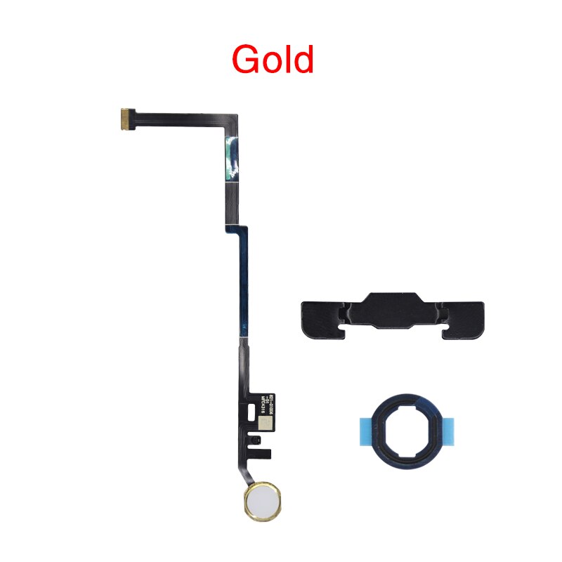 1pcs Home Button Flex Cable For iPad A1822 A1823 A1893 A1954 Menu Sensor Replacement Parts With Rubber: 2017 2018 Gold