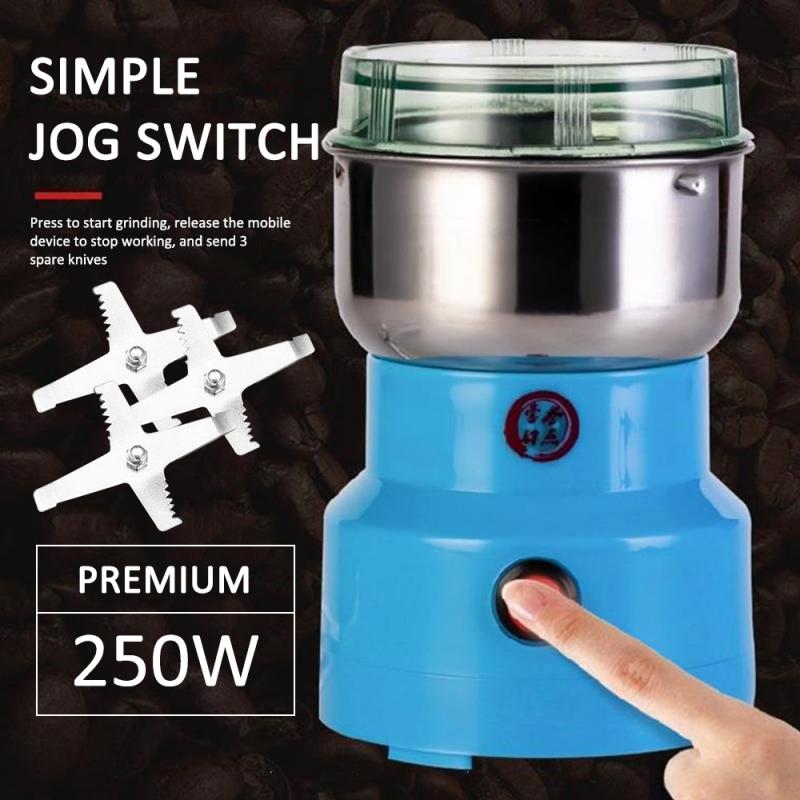 Multi-functional Coffee Grinder Portable Electric Herbs Spices Nuts Grains Coffee Bean Smash Grinding Mill Machine Crusher: 250W Premium