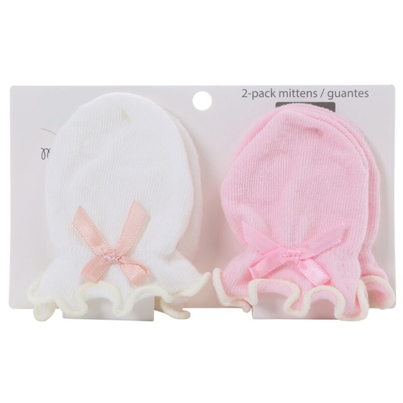 2 Paare Baby Anti Kratzen Weiche Handschuhe Neugeborenen Schutz Gesicht kratzen Fäustlinge: 2SS902052-A