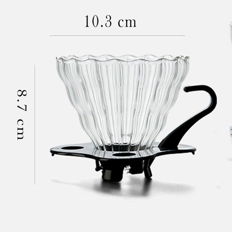 Glass Dripper, Pour over Coffee Funnel Filter, Reusable Coffee Cone Brewer with Removable Base Clear: small   size