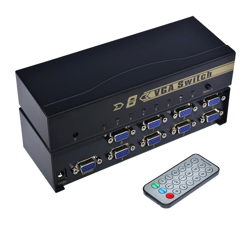 8-Port VGA Switch HD Splitter Four In And One Out Suitable For Computer Monitor Monitoring Equipment Converter Sharing Device