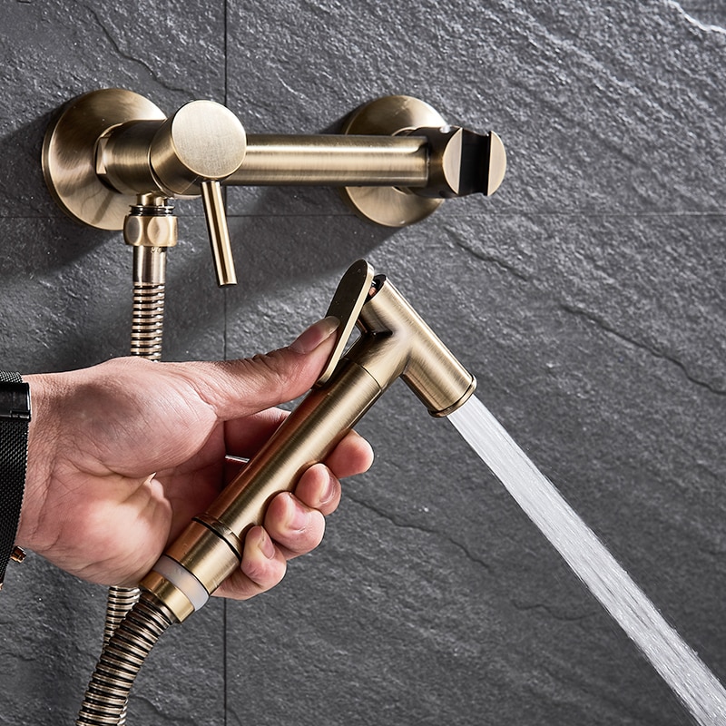 Vidric antik brons bidé duschkranar mässing hygienisk duschspray airbrush kran & kall mixer toalett spray bidé dusch