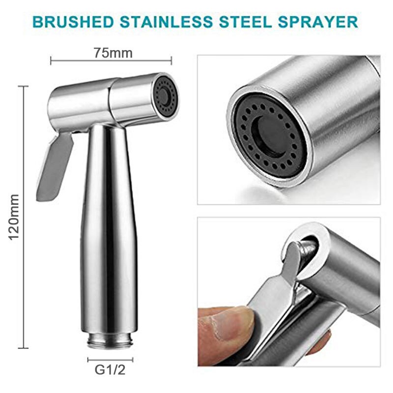Premium Stainless Steel Bathroom Handheld Bidet Toilet Sprayer - Sprayer Best Used for Personal Hygiene and Potty Toilet