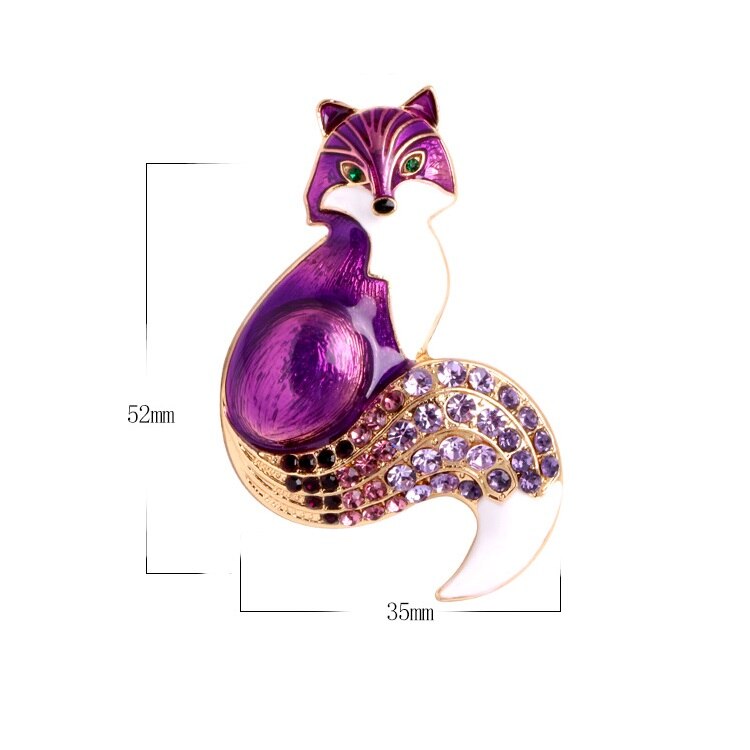 Strass esmalte raposa broches para mulheres animal denim jaqueta gola lapela pino festa causal broche pinos jóias presentes