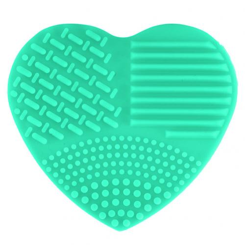 Love Heart Wash Cosmetic Brushes Cleaner MakeUp Washing Brush Gel Cleaning Mat Silicone Foundation Makeup Tool Cleaning Scrubber: Green