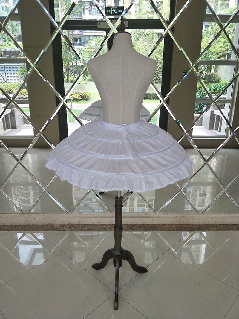 Enaguas blancas de 3 aros para Vestido corto, falda de Ballet, crinolina, cintura elástica ajustable, corte Jupon
