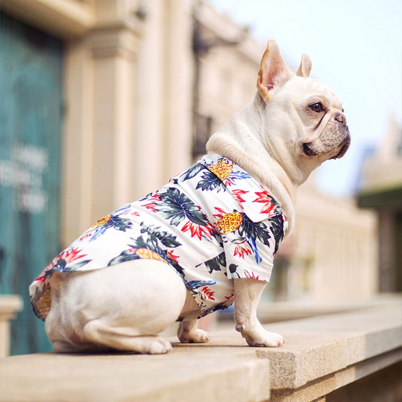 Zomer Pet Gedrukt Kleding Voor Honden Bloemen Strand Overhemd Jassen Hond Jas Puppy Kostuum Kat Lente Kleding Huisdieren Outfits