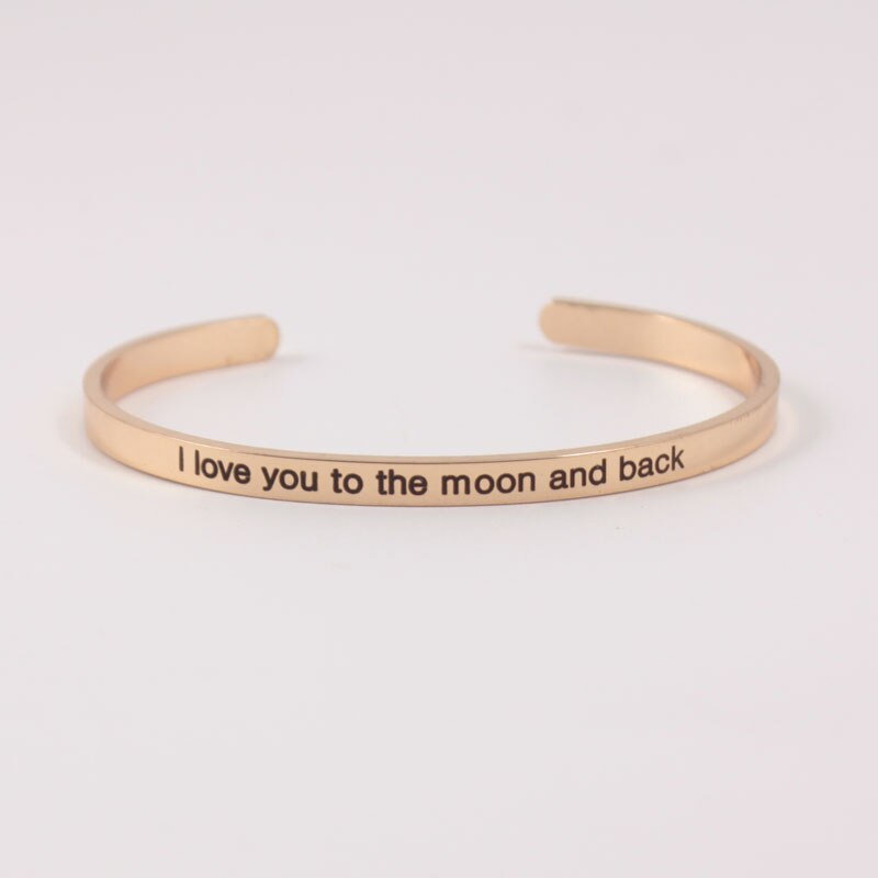 Cor de ouro inspirador mantra pulseiras pulseiras motivacional amigo incentivo jóias mantra pulseira para presente masculino