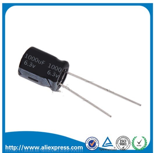 50 Stuks 6.3 V 1000 Uf 1000 Uf 6.3 V Aluminium Elektrolytische Condensator Maat 8*12Mm 6.3 V / 1000 Uf Elektrolytische Condensator
