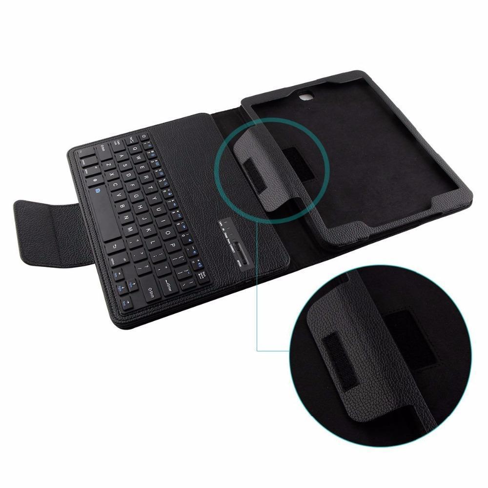 Removable Wireless Bluetooth Keyboard Portfolio Leather Stand Case Cover For Samsung Galaxy Tab S2 9.7 T810 T815 T819.