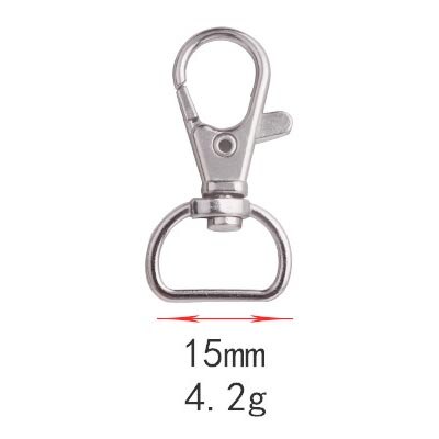 5 stk metallposer stropp spenner hummer lås krage karabinkrok diy nøkkelring bag del tilbehør: 15mm 4 d 2 spenne