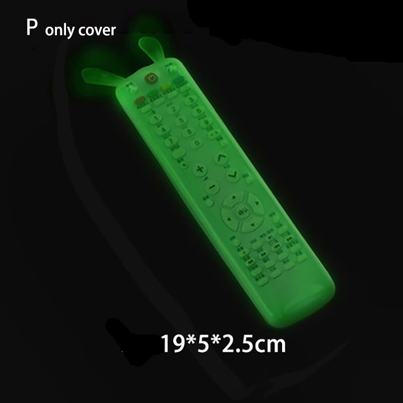 Silicone Remote Control Cover Transparent TV Remote Control Case Air Conditioning Dust Protective Case Waterproof Storage Bag: P Luminous large