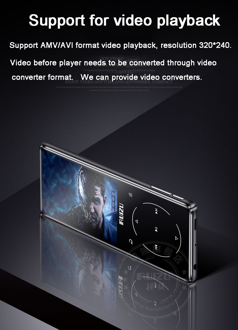 Original Ruizu D16 8G Metal Bluetooth MP3 player Bulit-in Speaker with FM radio voice recorder ebook Portable Video music player