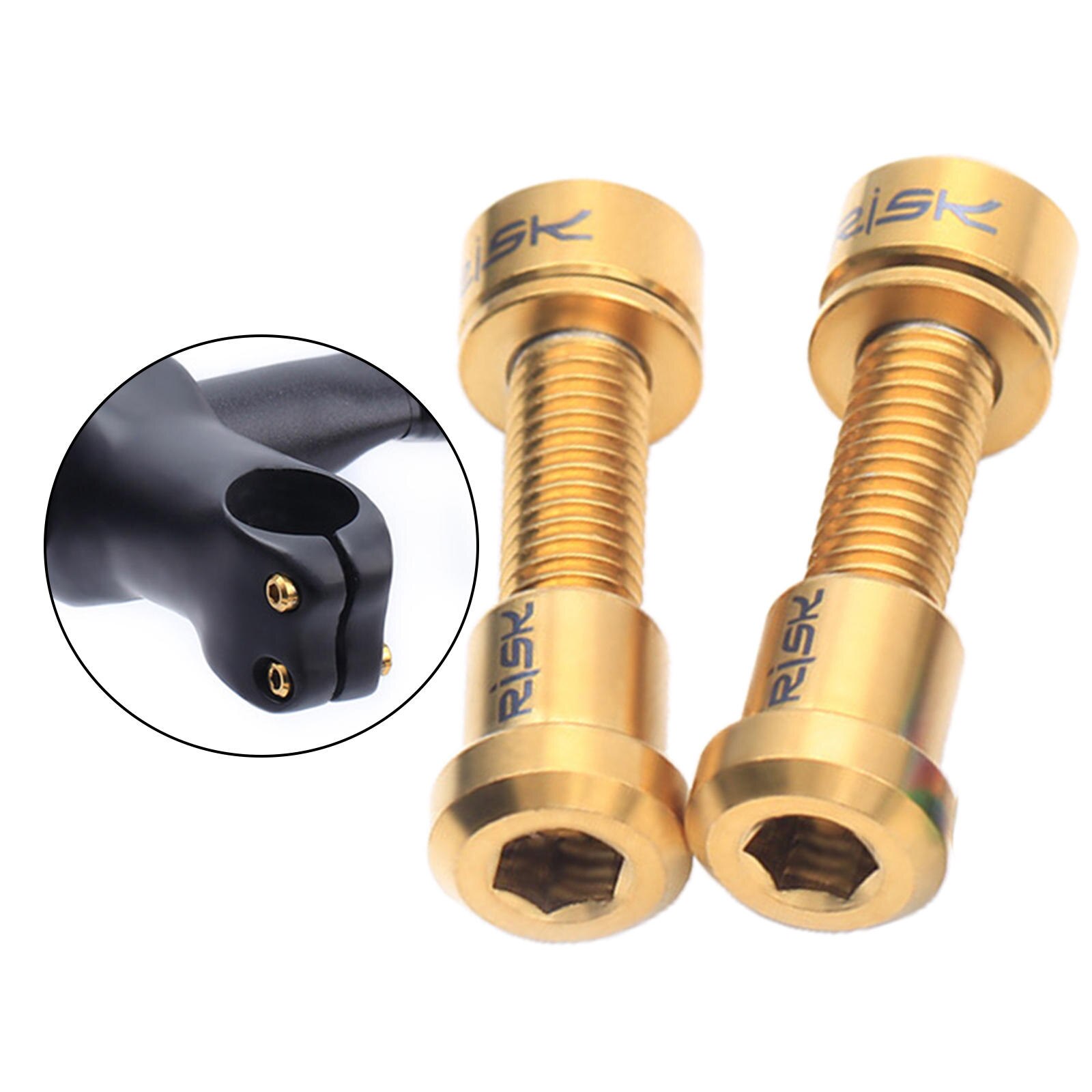 Carbon Stuurpen Schroef Moer Kit, Schroef, Titanium Legering M5x18mm Stem Voor Accessoires Voor B: Golden