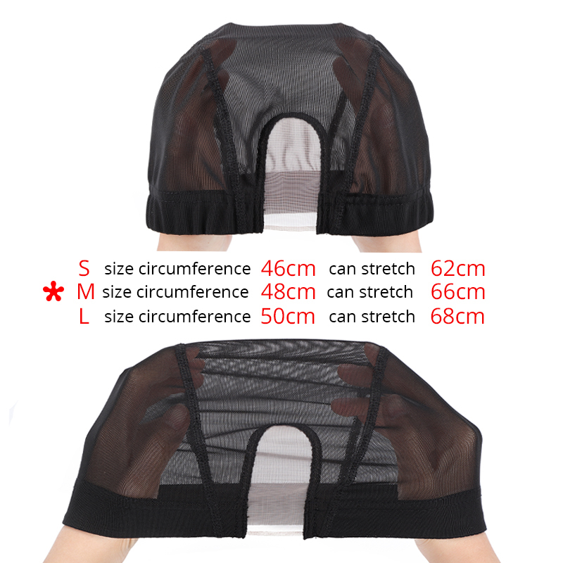 Cuffia per parrucca elastica senza colla S/M/L con parte a U in pizzo per la realizzazione di parrucche più facile da cucire nei capelli Cuffia per tessitura estensibile Retina per capelli Fodera per parrucca 1 pz
