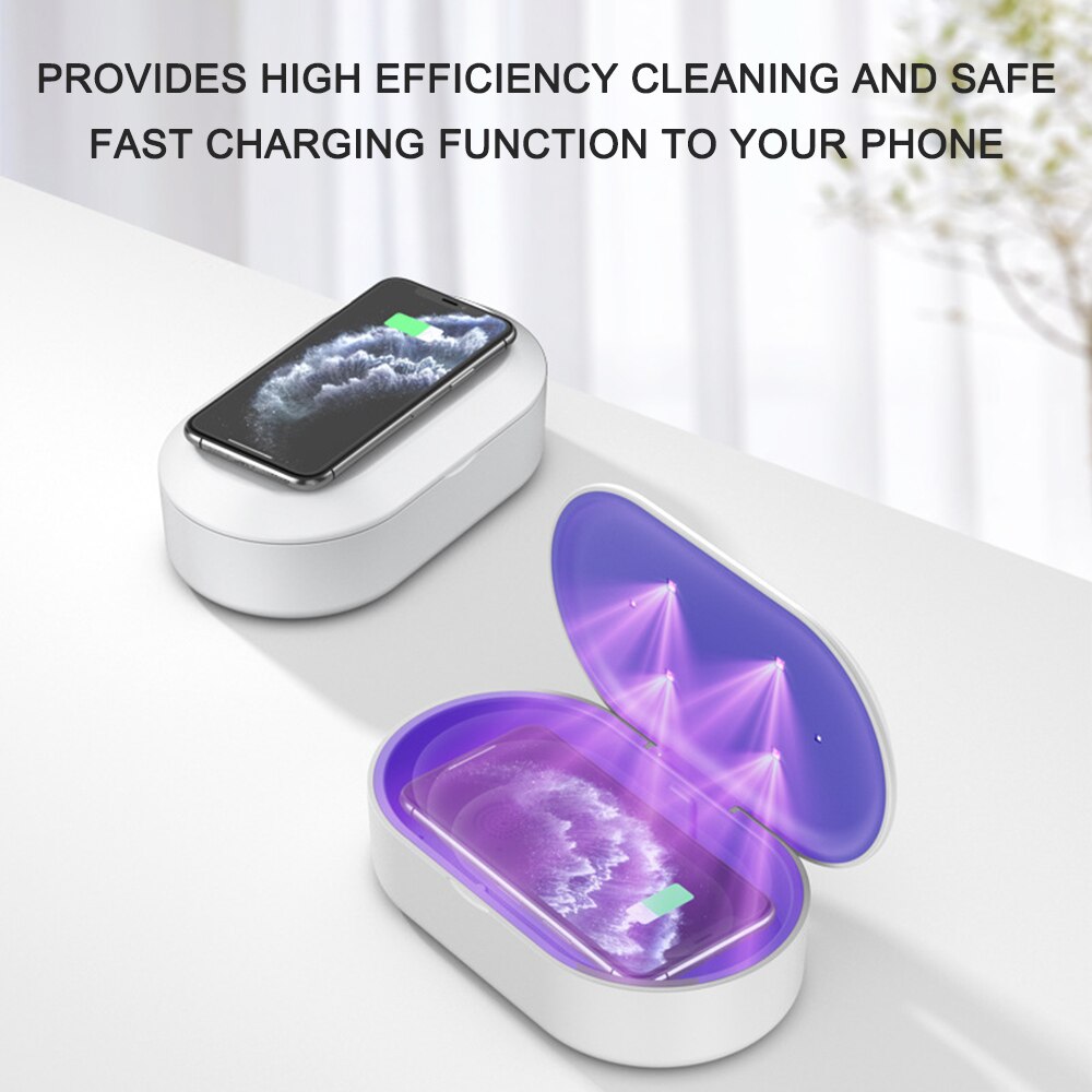 Wireless Charger UV Light Phone Sterilizer Box ozonizer Personal Sanitizer Disinfection for Jewelry mask Cleaner Car Home Use