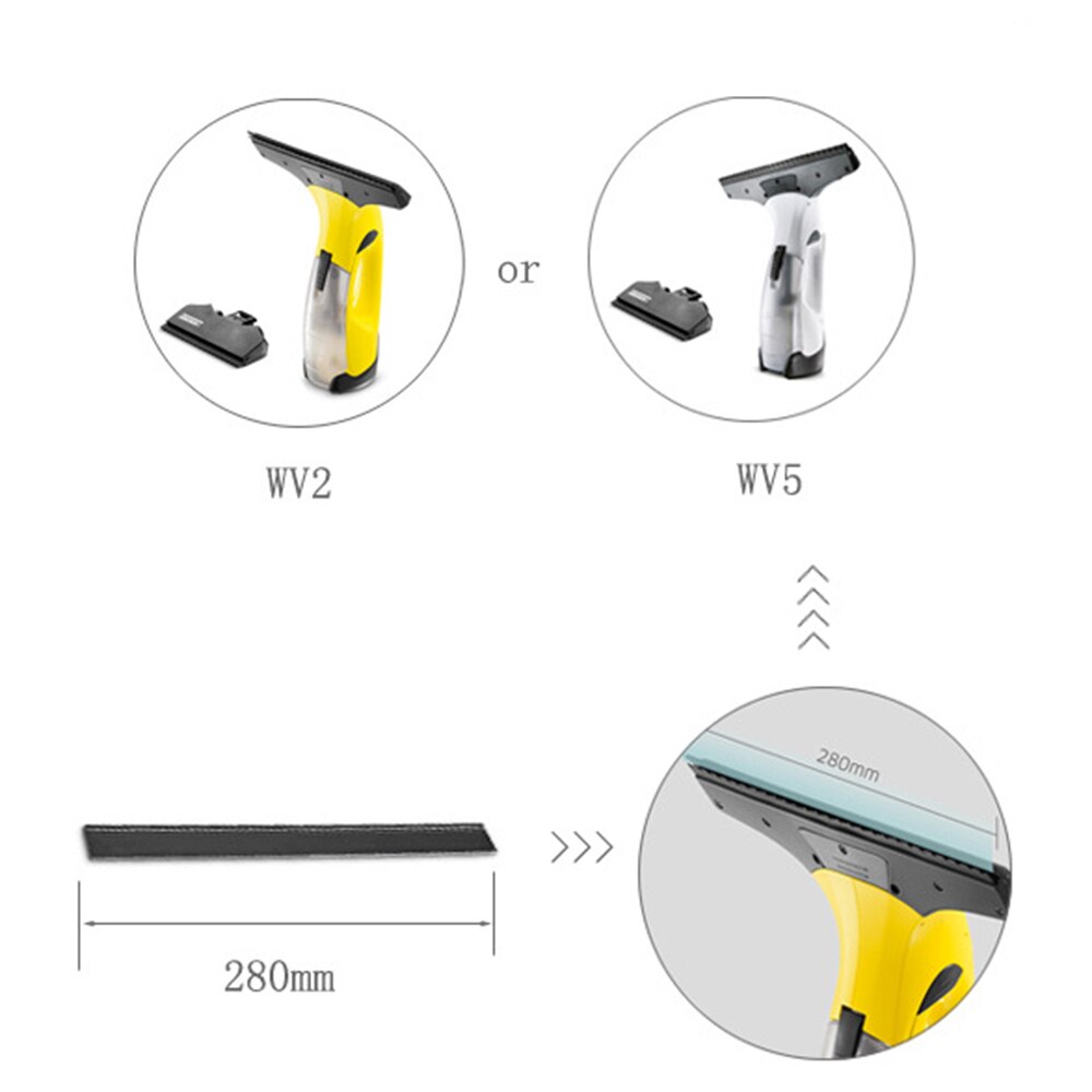 4 x vindus støvsuger gummiskraper til karcher  wv50 wv2 280mm erstatning rengjøringe tilbehør skraper