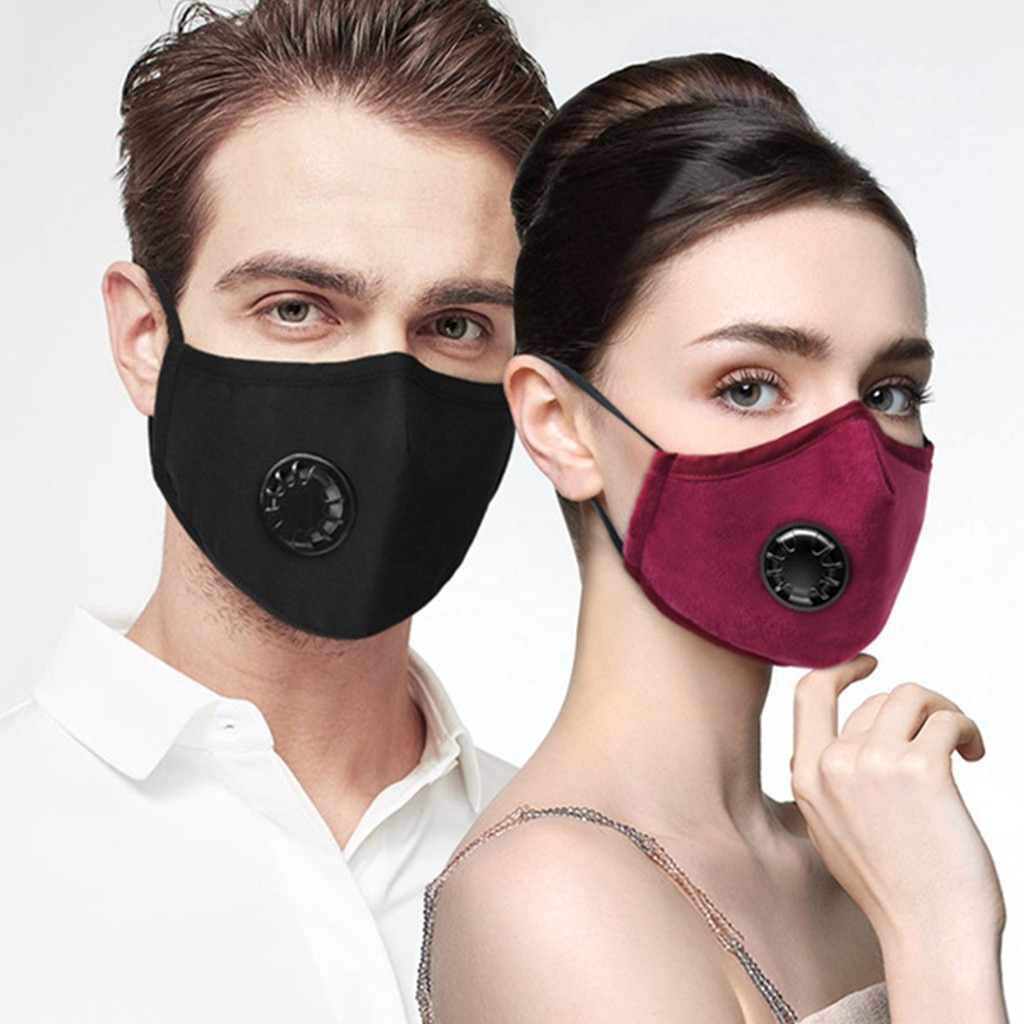 Unisex Herbruikbare Masker Katoen Masker PM2.5 Winddicht Mistig Haze Vervuiling Met-Klep Adem Wasbare Gezicht Doek Schild Met Filters