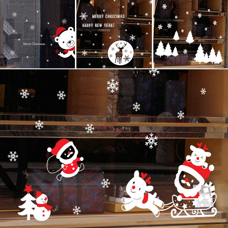 Moon Snow stickers Christmas decorations window glass stickers static window removable windows doors wall stickers Decals
