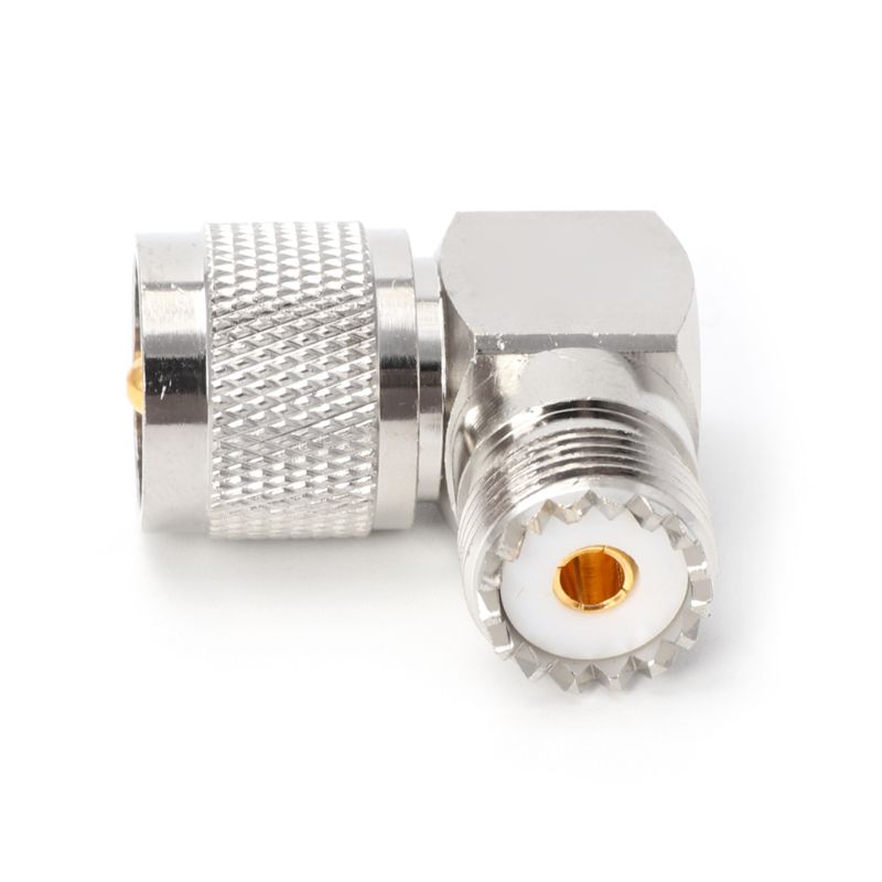 UHF PL259 Male Plug To SO239 Female Jack Right Angle 90 Degree RF Adapter Connector
