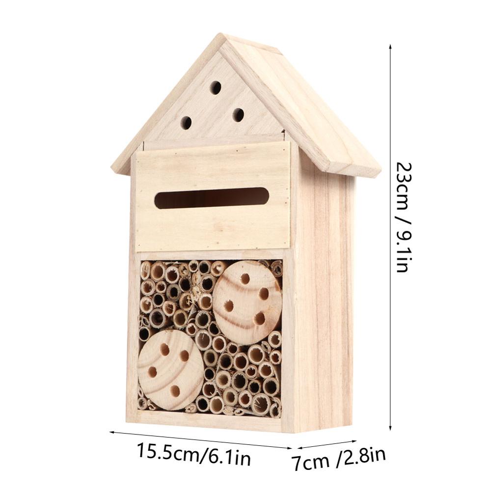 Durable Insect House Bee House Honey Tools Wooden Insect Bee Breeding Shelter Wood Nests Box Bug Room Garden Decoration: M